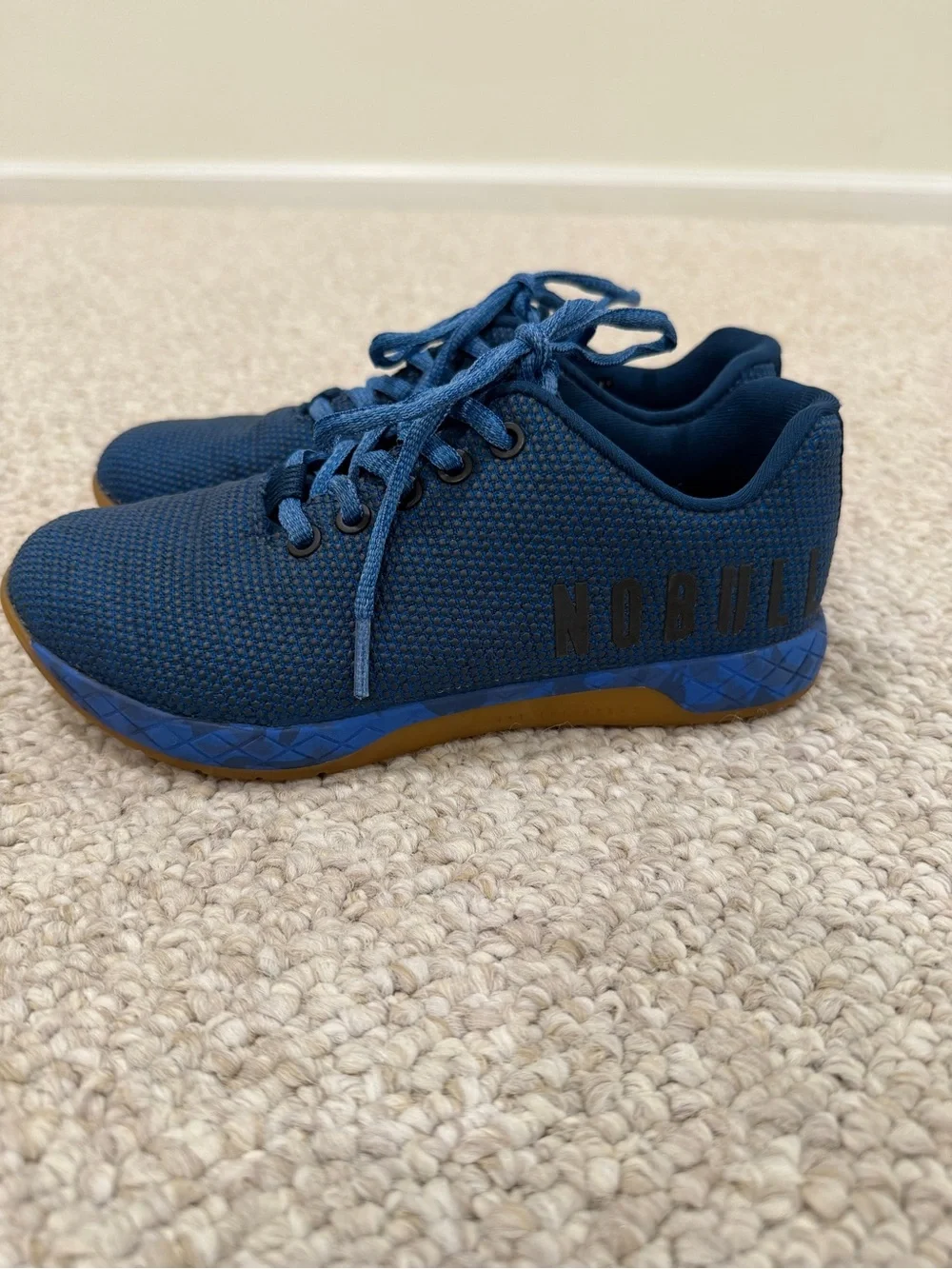 NOBULL Outwork Super Fabric Trainer Sneakers Navy Blue Gum Sole